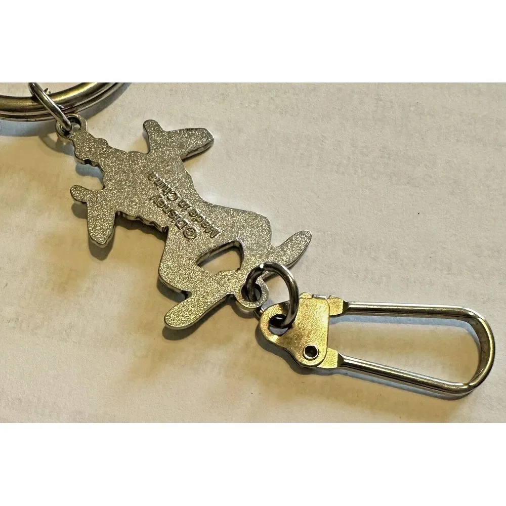 Disney Characters Keychain Metal & Enamel Mickey Head Split Ring w 3 Characters